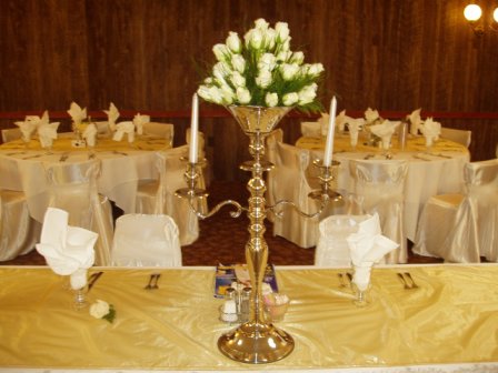 Candelabra Decoration: $75.00 - $200.00 - silver-plated decoration with 